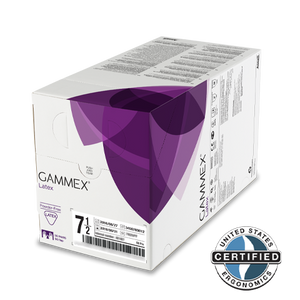 GAMMEX® LATEX Gr.5,5, steriler weißer, puderfreier OP-Handschuh aus Latex, 50 Stck.