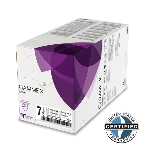 GAMMEX® LATEX Gr.7,5, steriler weißer, puderfreier OP-Handschuh aus Latex, 50 Stck.