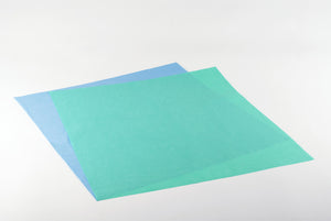 Bogenverpackung blau / grün 90 x 90 cm interleaved Vlie 52g 200 Stck.