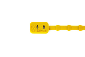 Bündelschnur aus Silikon flach, gelb, Länge 110 mm 100 Stck.