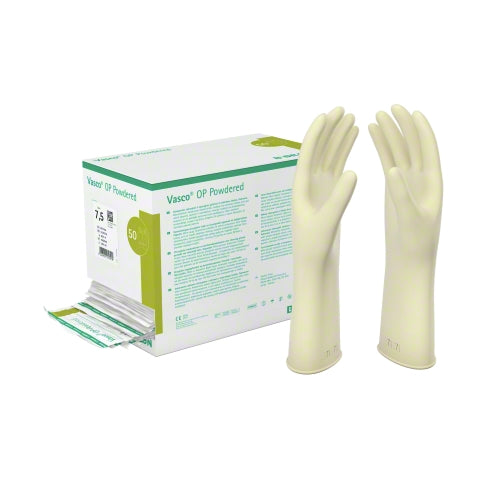 Vasco® OP Powdered Gr. 6,5 naturweiße gepuderte Latex OP-Handschuhe, s