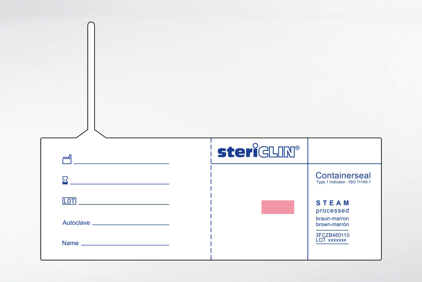 Containerseal weiss, 125 x 45 mm, mit STEAM-Indikator 500 Stck.