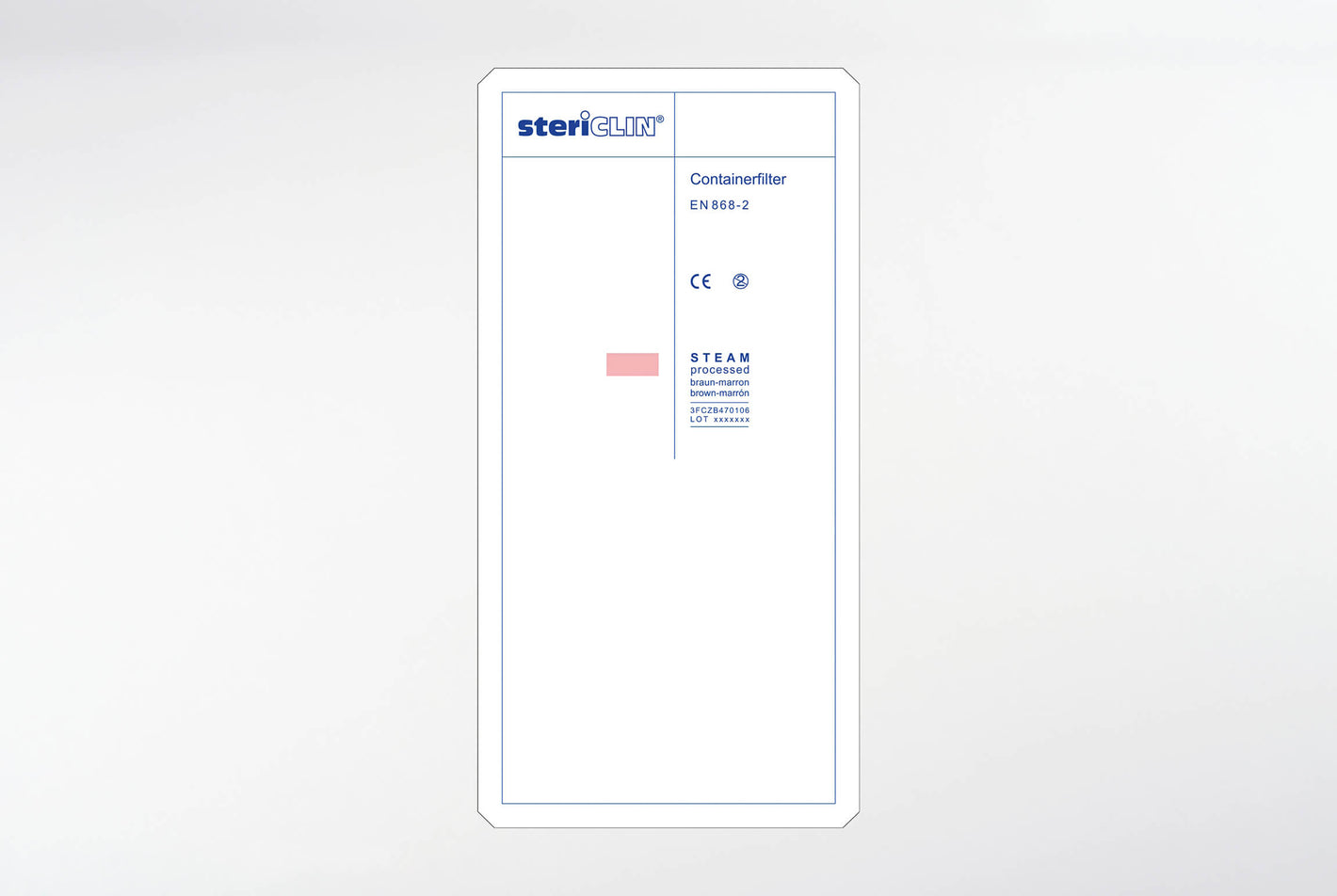 Containerfilter aus Papier, 118 x 235 mm, mit STEAM-Indikator 1000 Stck.