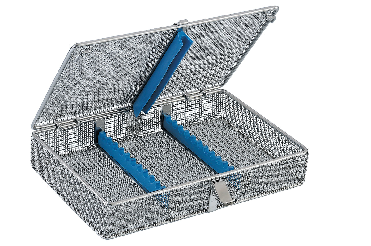 Dental Sieb (fein) mit Spannverschluss und Silikonhalterungen, 240 x 90 x 40 mm 1 Stck