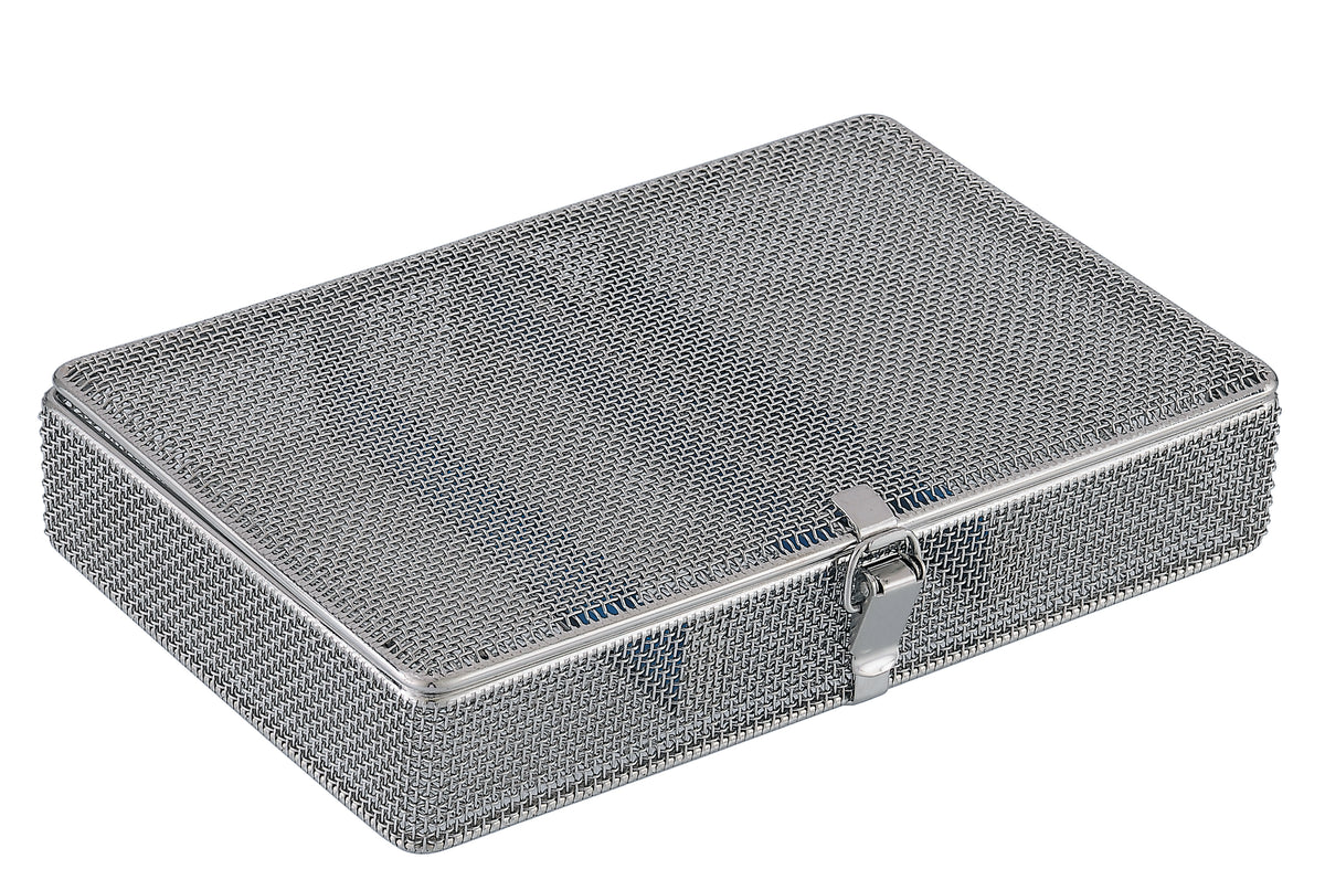 Dental Sieb (fein) mit Spannverschluss und Silikonhalterungen, 240 x 90 x 40 mm 1 Stck