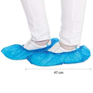 Schuhüberzüge, CPE, blau, 60 my, 47 cm 100 Stück.