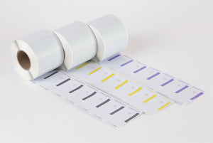 Haftetiketten auf Rolle f. Drucker, 70 x 35 mm, Farbbalken grau, mit STEAM Indikator 10000 Stck.